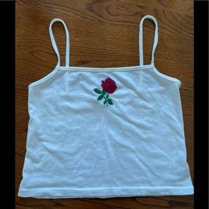 Brandy Melville x John Galt White Embroidered Cami